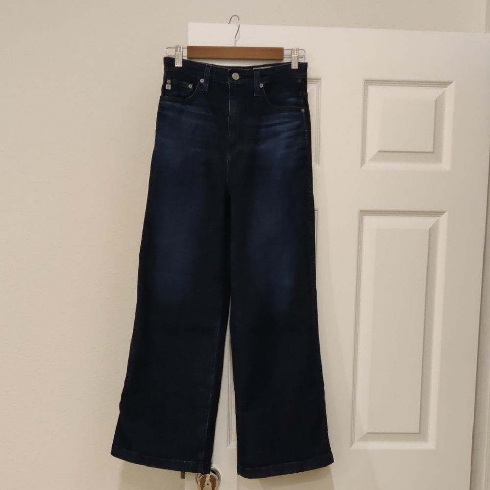 Ag Adriano Goldschmied Blue Flare Wide Leg Jeans